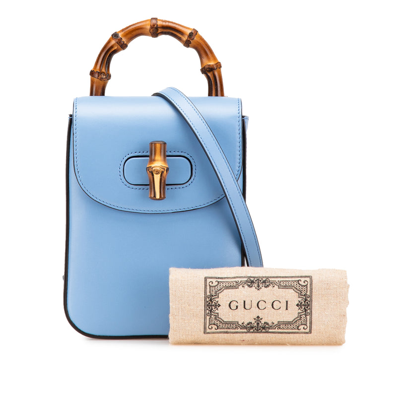 Mini Calfskin Bamboo Top Handle Bag - Image 13