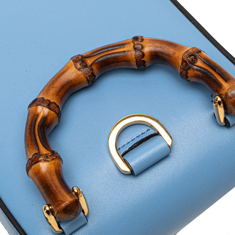 Mini Calfskin Bamboo Top Handle Bag - Image 8