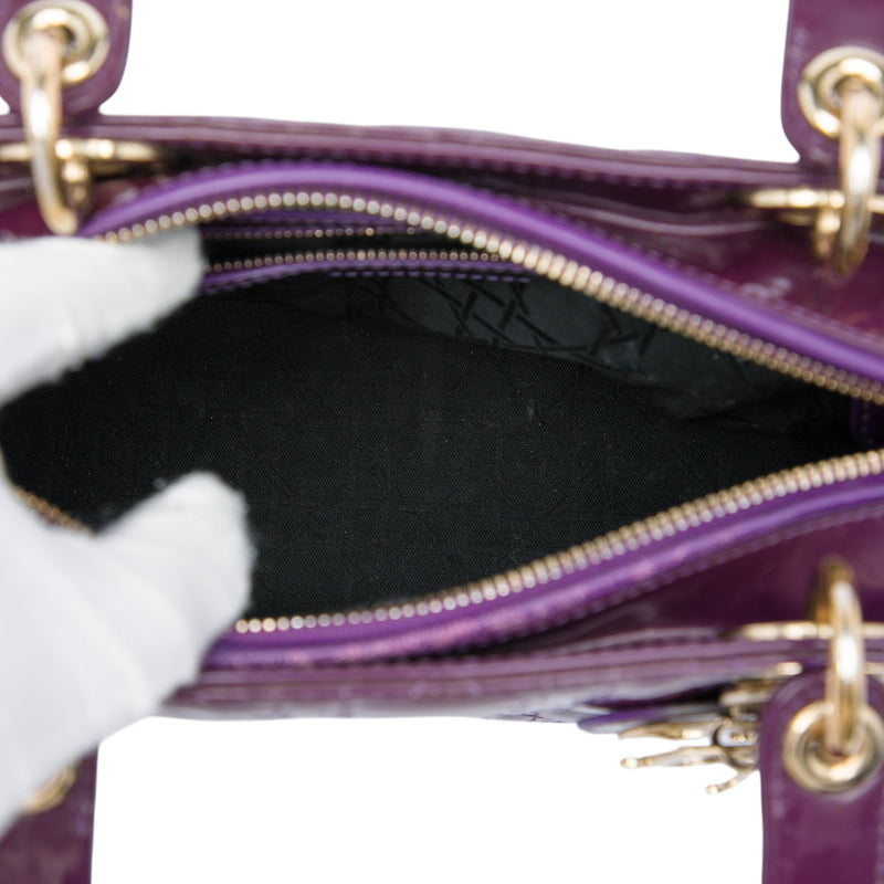 Medium Patent Cannage Lady Dior - Image 4