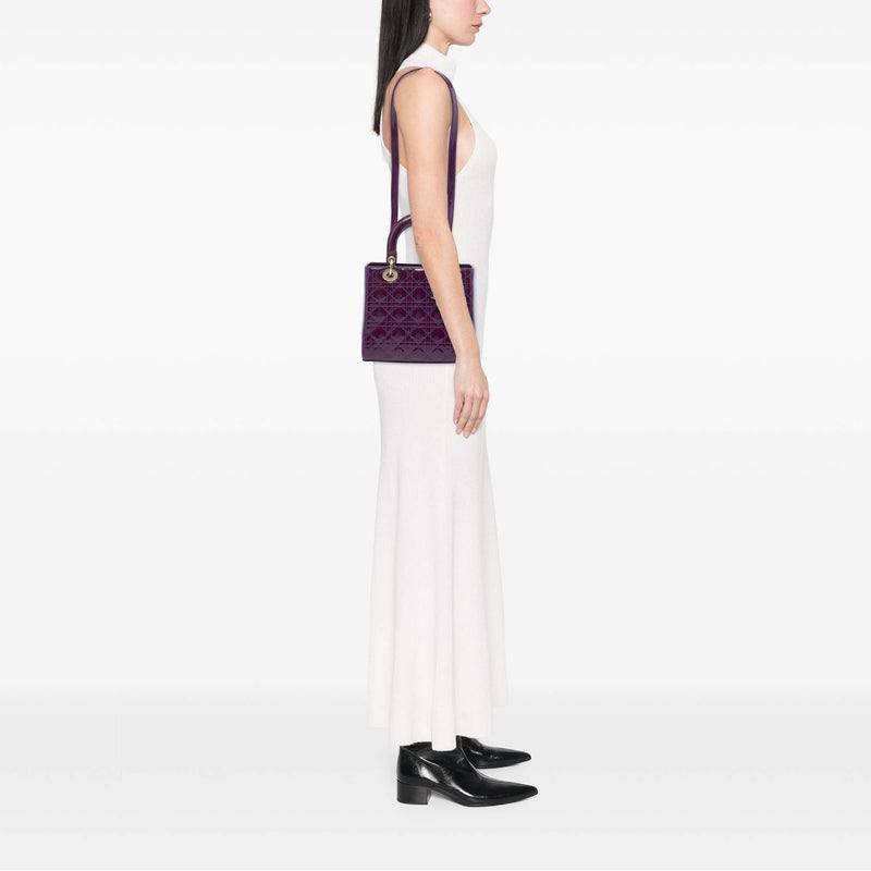 Medium Patent Cannage Lady Dior - Image 5
