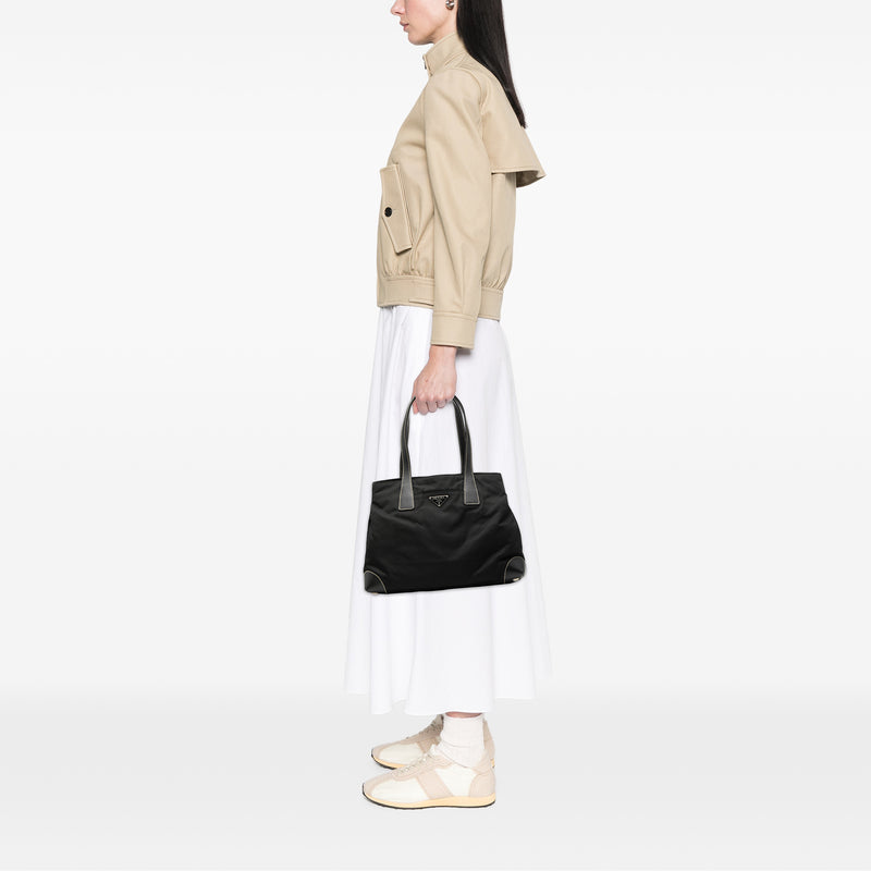 Saffiano Trimmed Tessuto Shopper Tote - Image 6