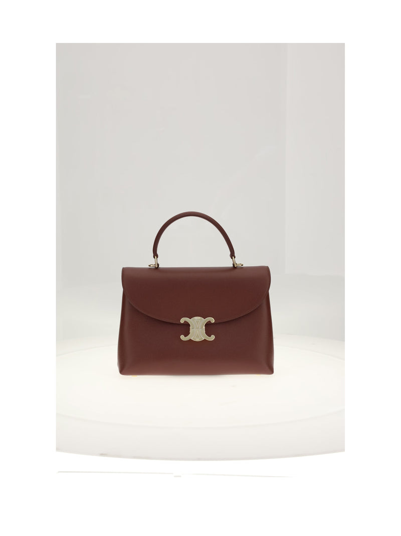 Celine Nino Top Handle Bag — Burgundy Leather