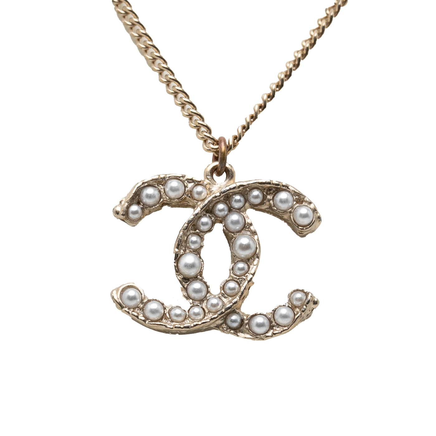 CC Gold Plated Faux Pearl Pendant Necklace - Image 1