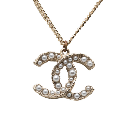 CC Gold Plated Faux Pearl Pendant Necklace - Image 1