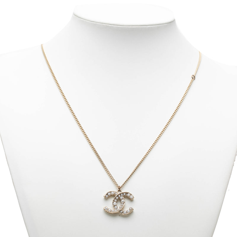 CC Gold Plated Faux Pearl Pendant Necklace - Image 6