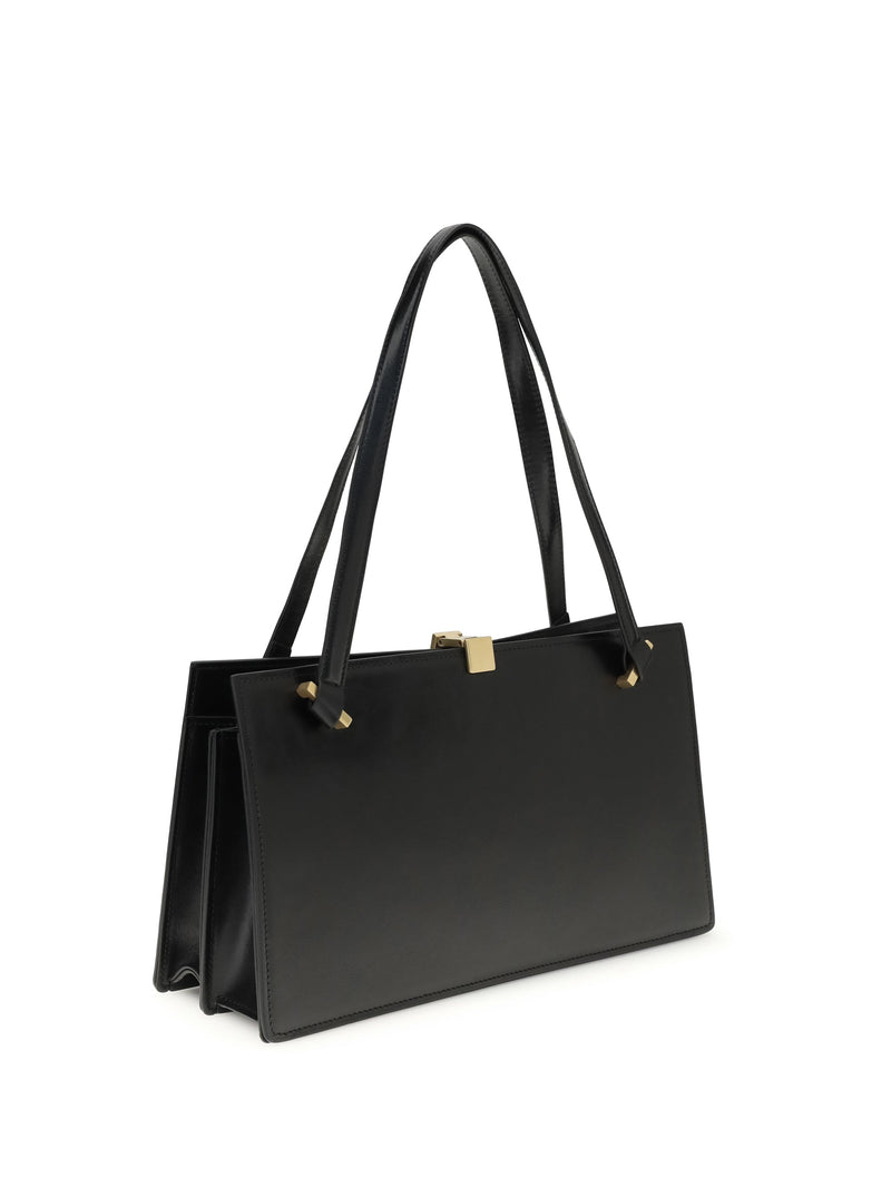 Versace Severine Shoulder Bag — Black Calf Leather