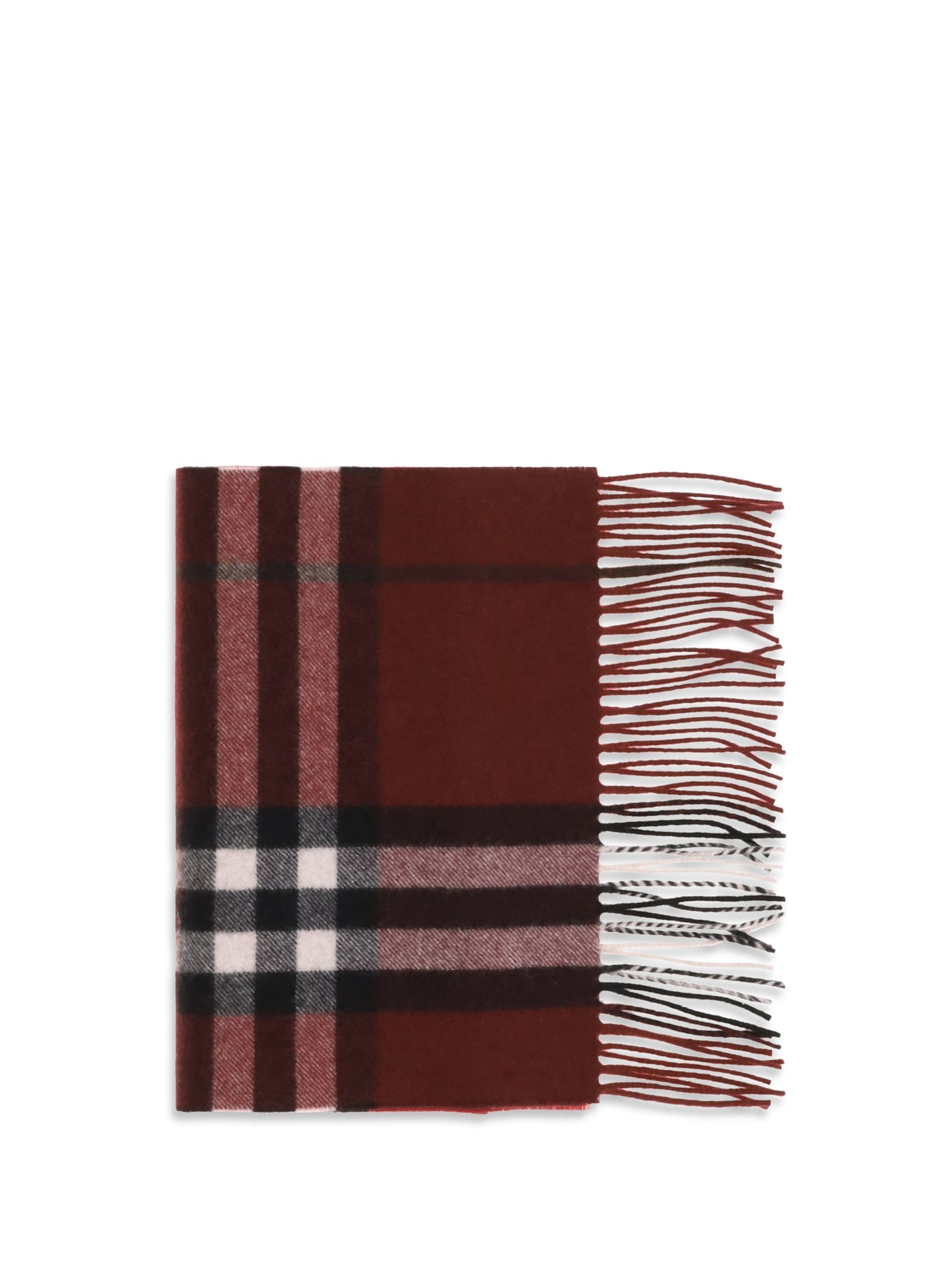 Burberry Cashmere Check Scarf — Red Kashmir/capra Hircus Scarfs