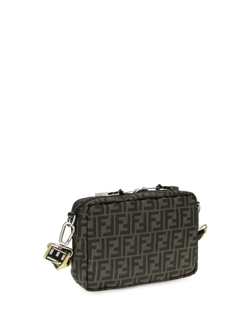 Fendi Ff Shoulder Bag — Brown Polyester
