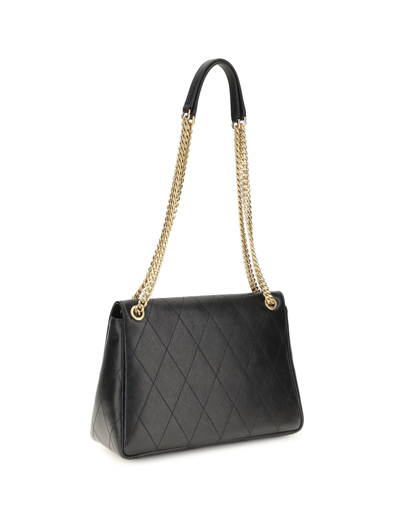 Tory Burch Charlie Shoulder Bag — Black Calf Leather