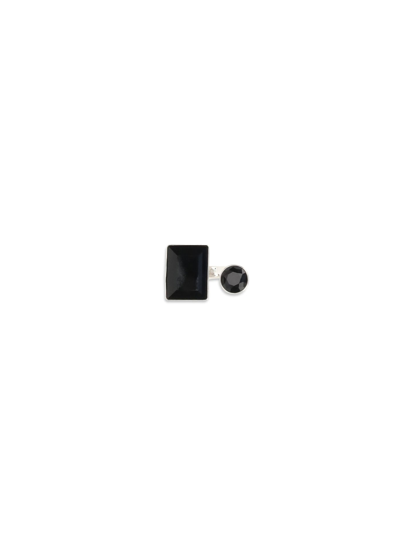 Dries Van Noten Dual-Stone Ring — Black Metal Rings