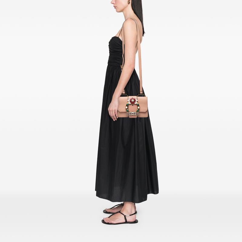 Goatskin Madras Soft Calf Crystal Embellished Crossbody - Image 8
