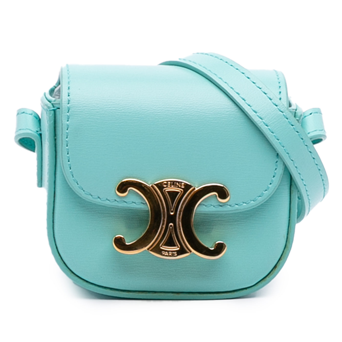 Leather Triomphe AirPods Case with Strap - Image 1