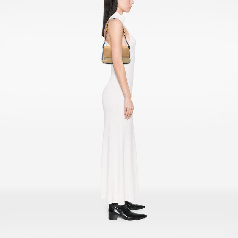 Mini Suede and Calfskin Colorblock Tortoiseshell Chain Mamma Forever - Image 9