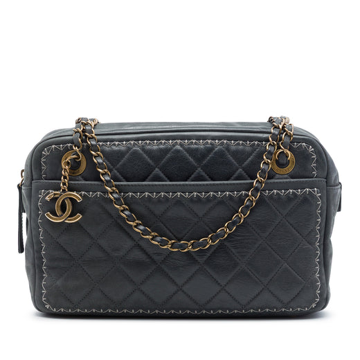 CC Quilted Iridescent Calfskin Whipstitch Camera Bag - Image 1