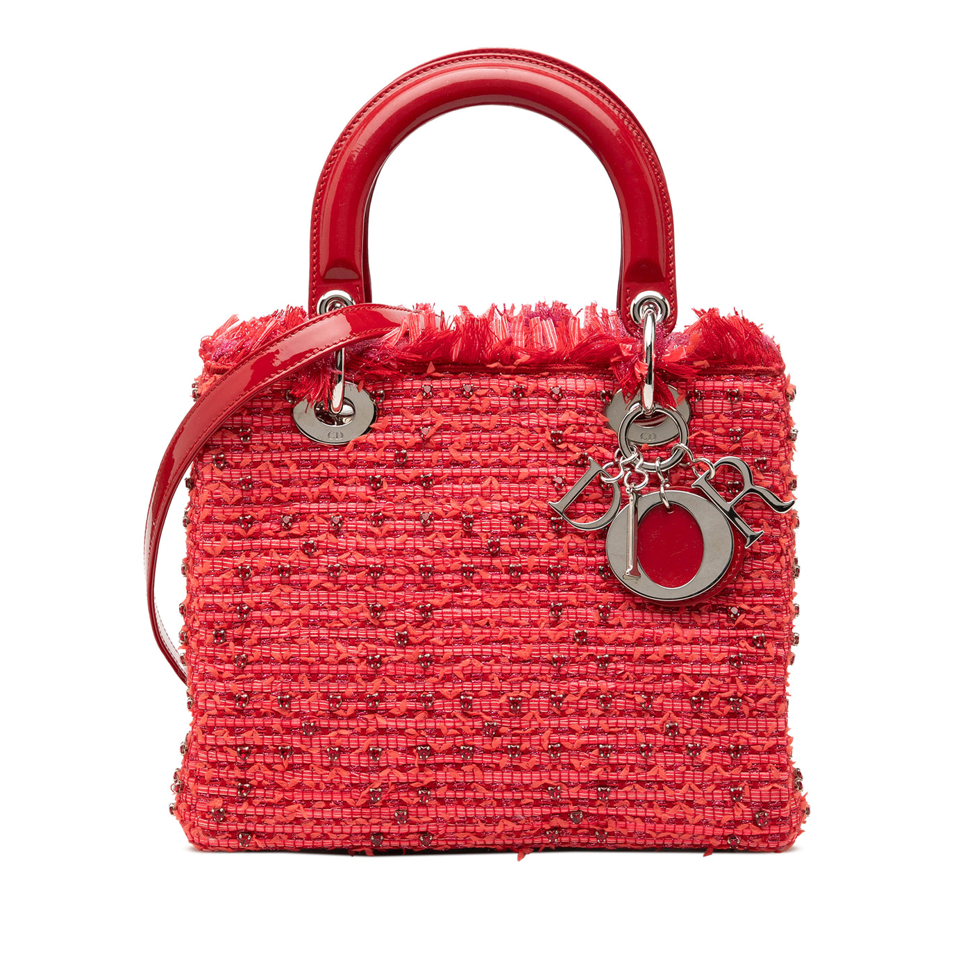 Medium Tweed Fringe Rhinestone Lady Dior - Image 1