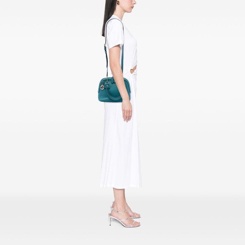 Small Dollar Calfskin GG Charm Dome Satchel - Image 7