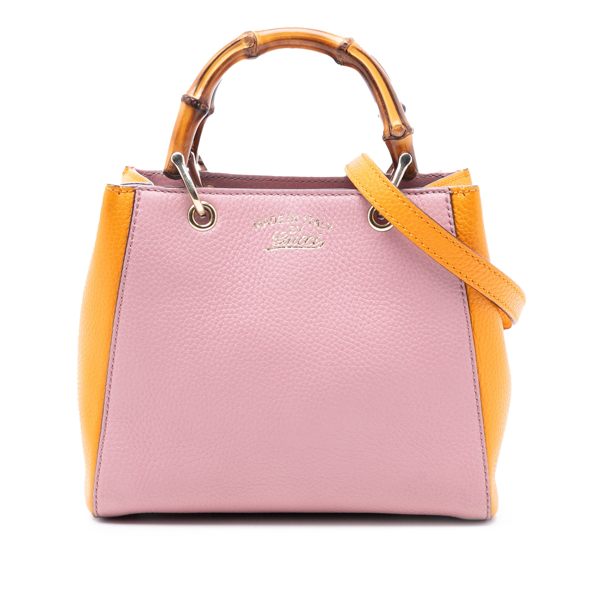 Mini Bicolor Calfskin Bamboo Shopper Satchel - Image 1