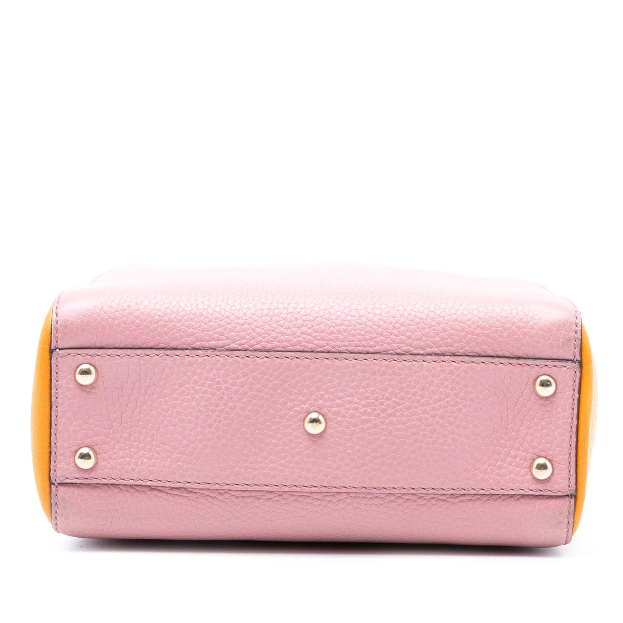 Mini Bicolor Calfskin Bamboo Shopper Satchel - Image 3