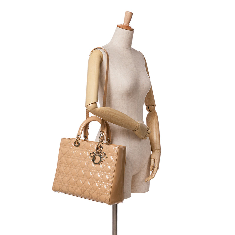Large Patent Cannage Lady Dior - Image 12