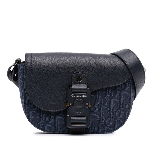Mini Oblique Canvas Saddle Buckle Messenger Bag - Image 1