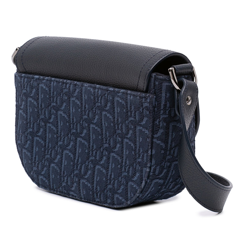 Mini Oblique Canvas Saddle Buckle Messenger Bag - Image 2