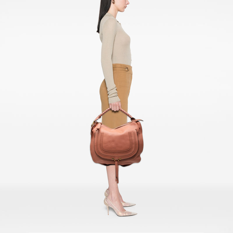 Large Pebbled Calfskin Marcie Hobo - Image 6