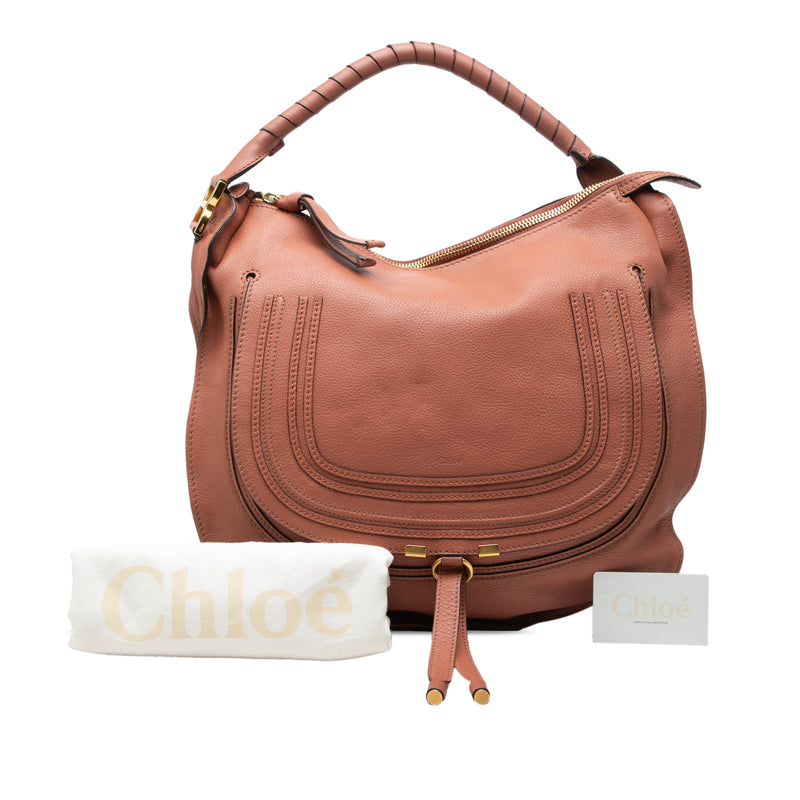 Large Pebbled Calfskin Marcie Hobo - Image 7