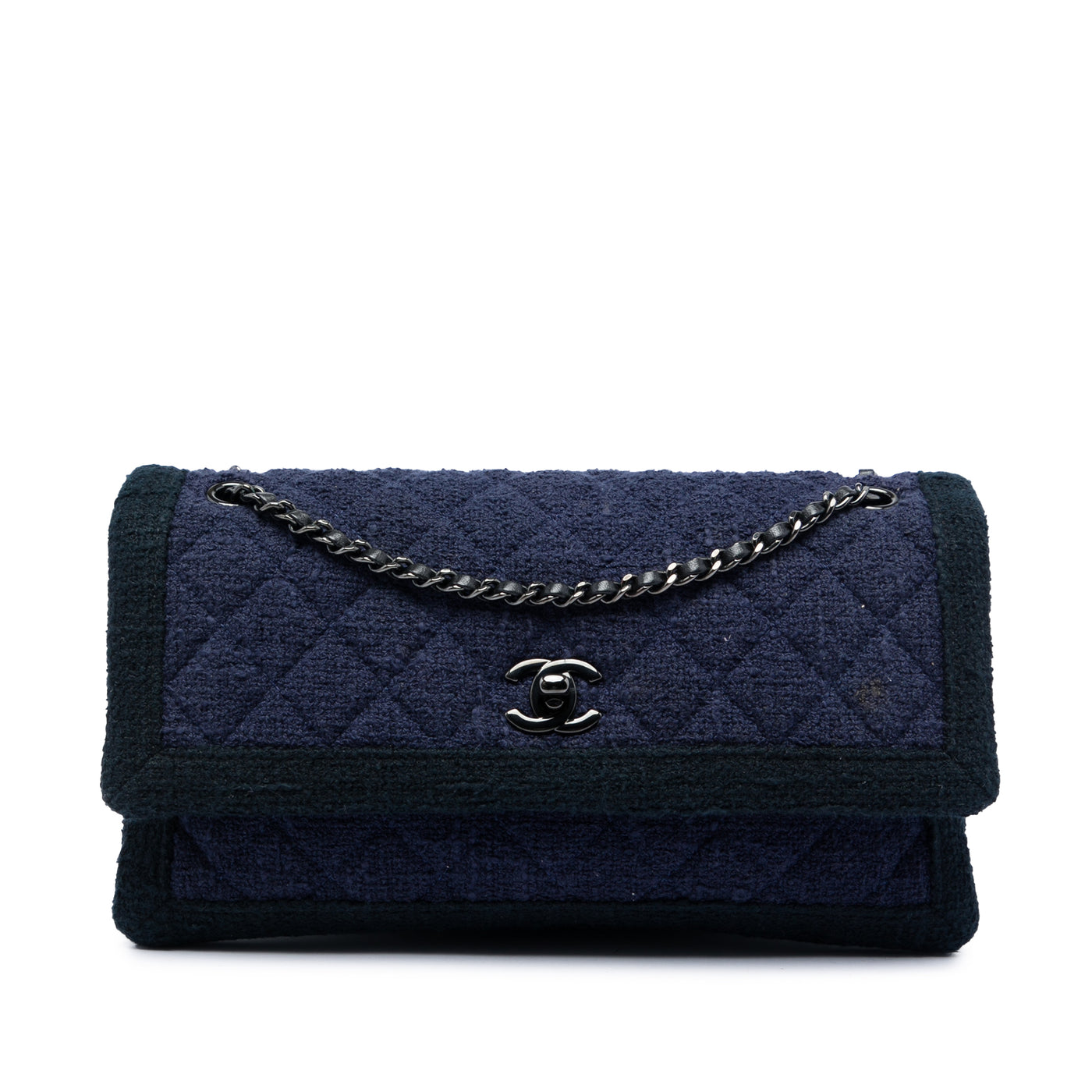 CC Quilted Tweed Accordion Flap - Image 1