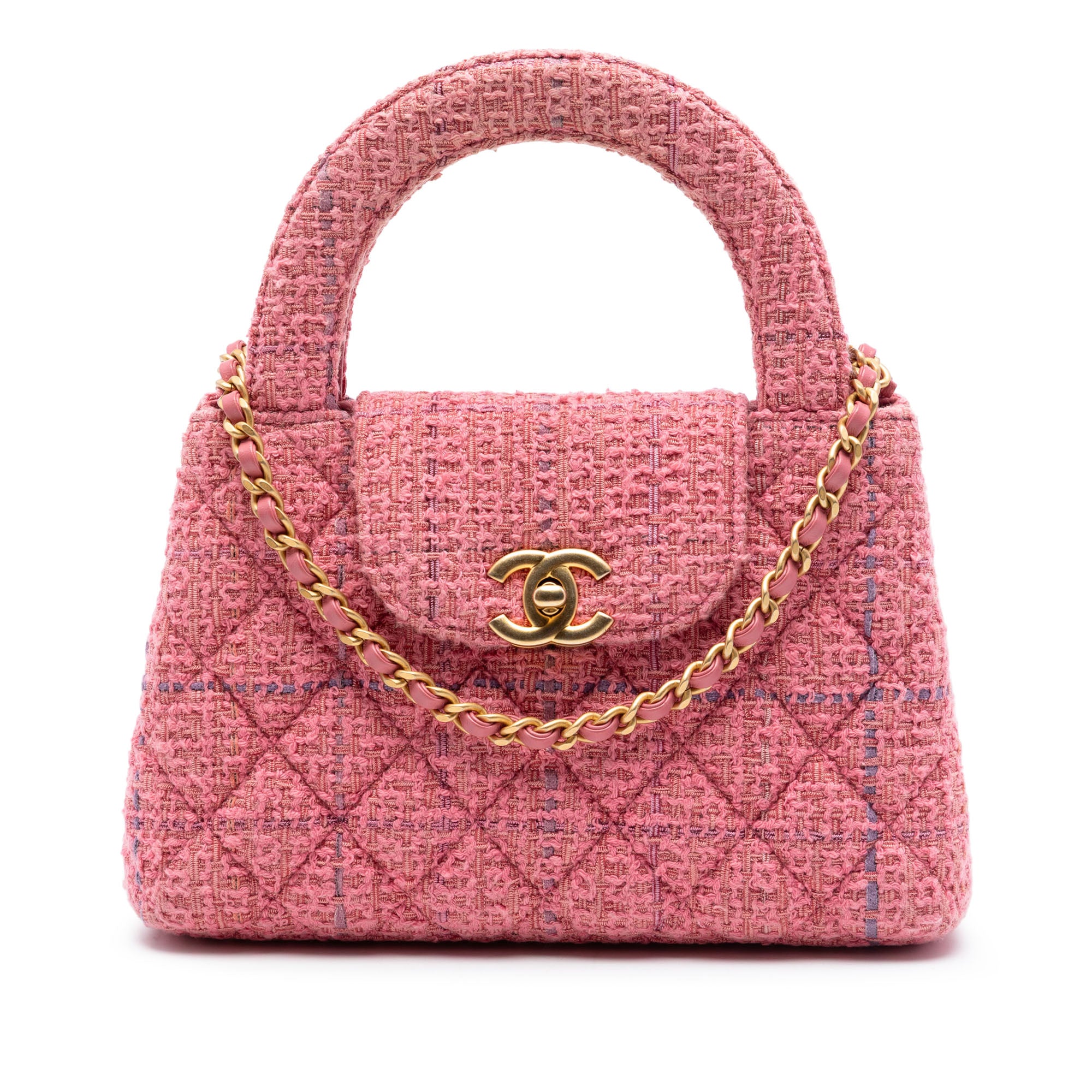 Nano Quilted Tweed Kelly Shopper Bag - Image 1