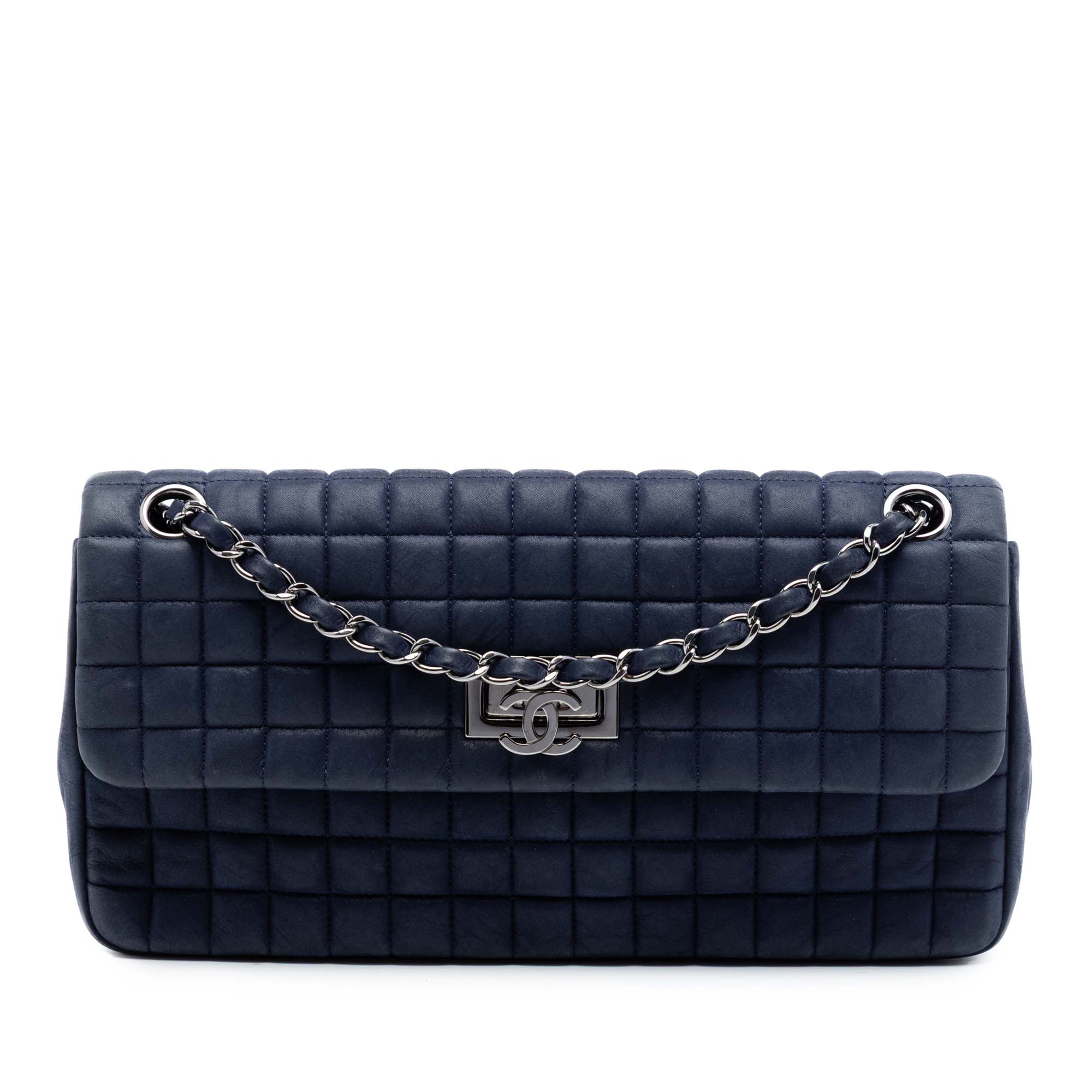 Chocolate Bar Iridescent Calfskin Bubble Flap - Image 1