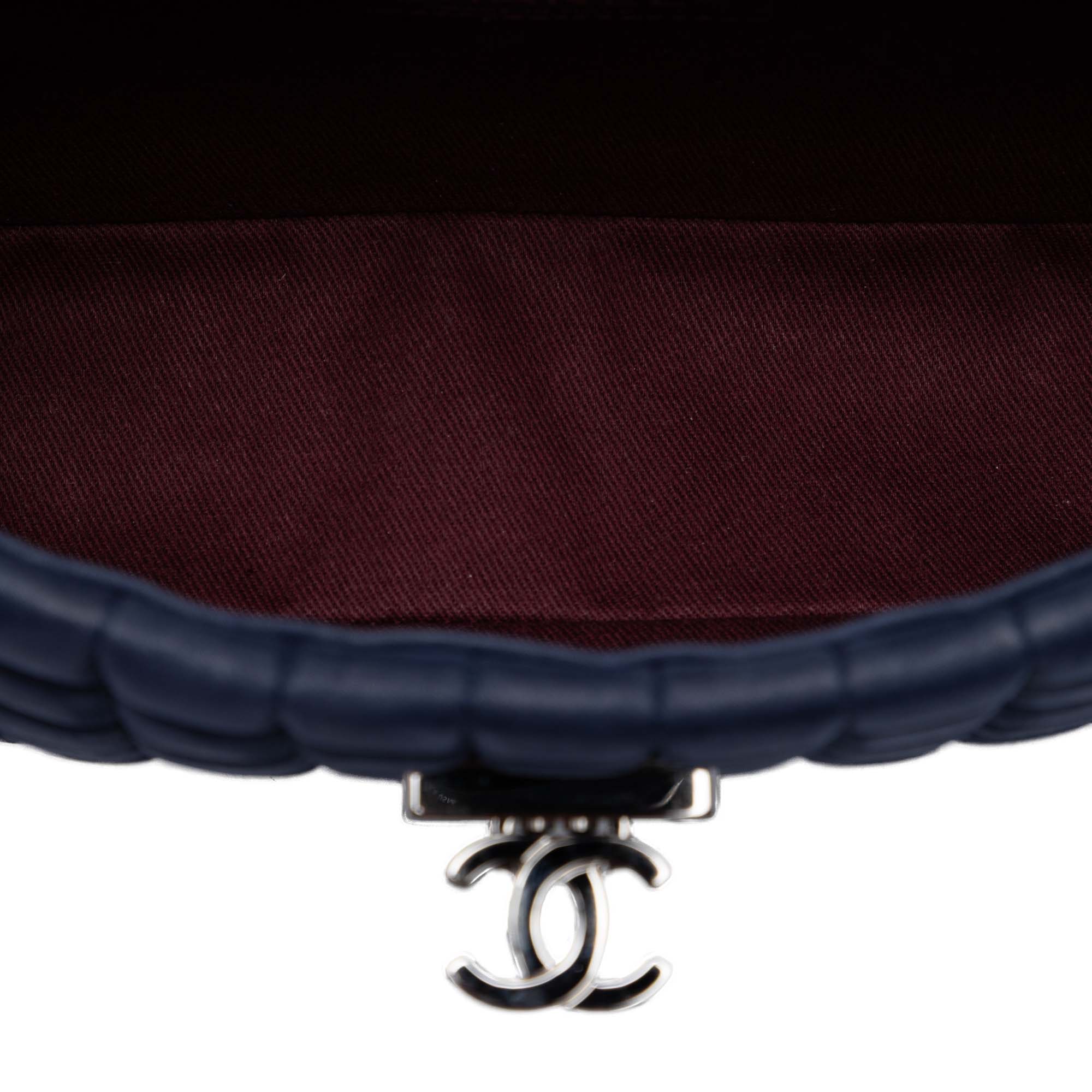 Chocolate Bar Iridescent Calfskin Bubble Flap - Image 4