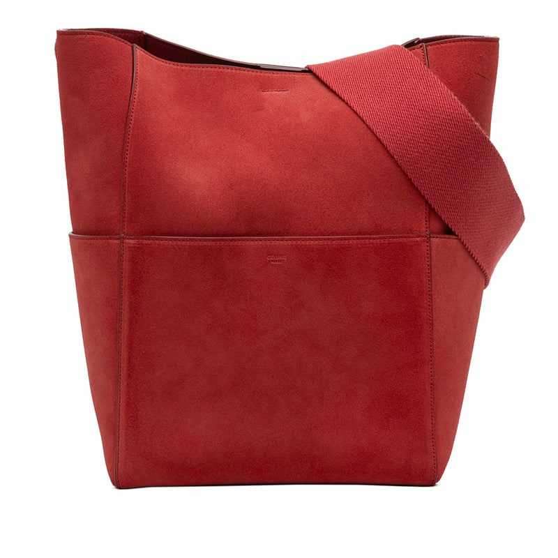 Medium Suede Seau Sangle Bucket Bag