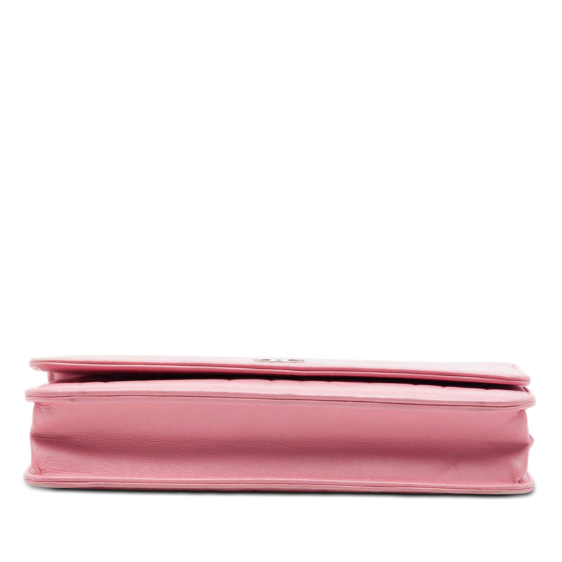 CC Embossed Lambskin Camellia Wallet On Chain - Image 3