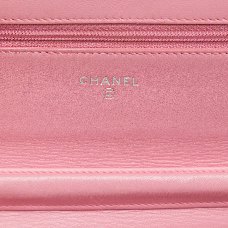 CC Embossed Lambskin Camellia Wallet On Chain - Image 5