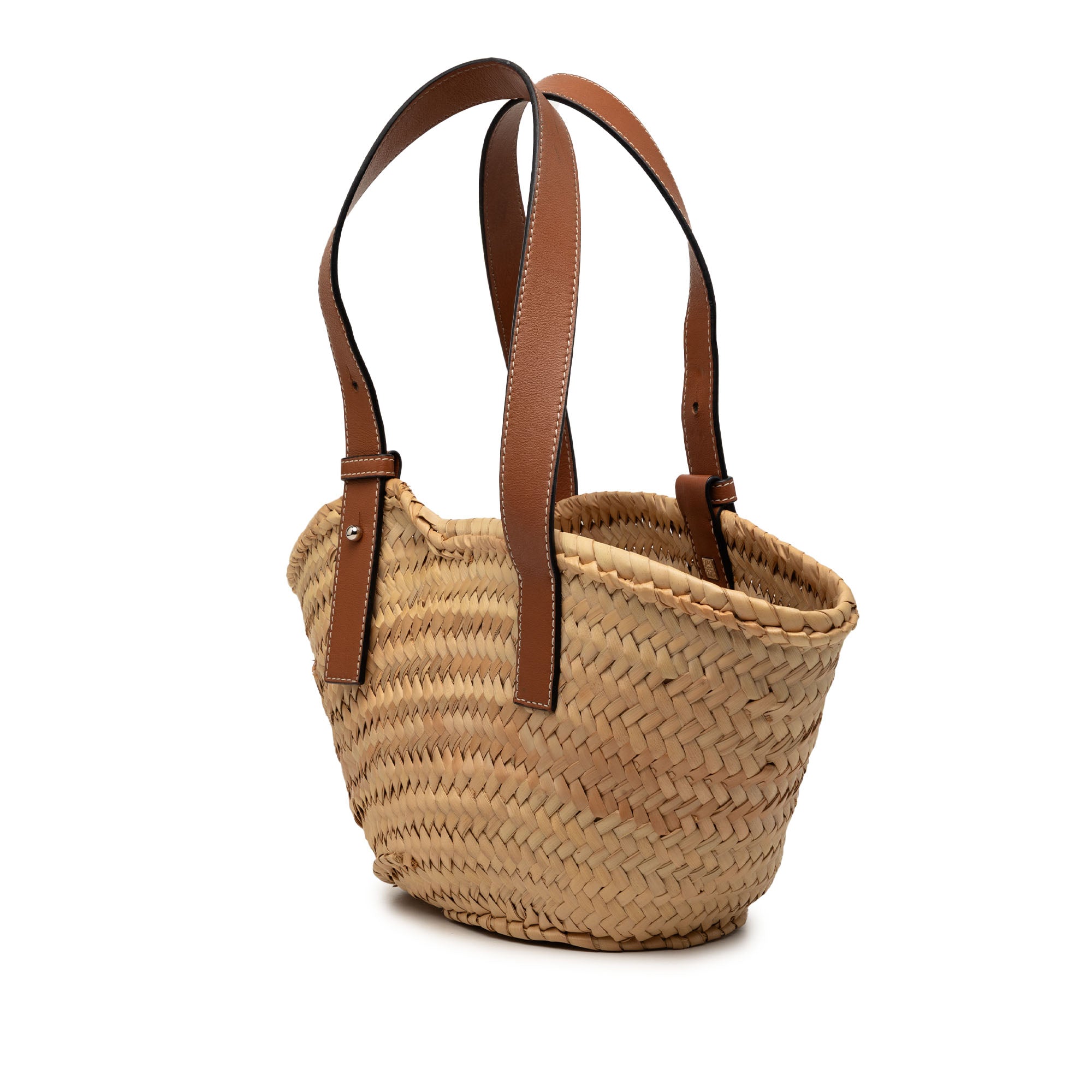 Small Raffia Anagram Basket Tote - Image 2