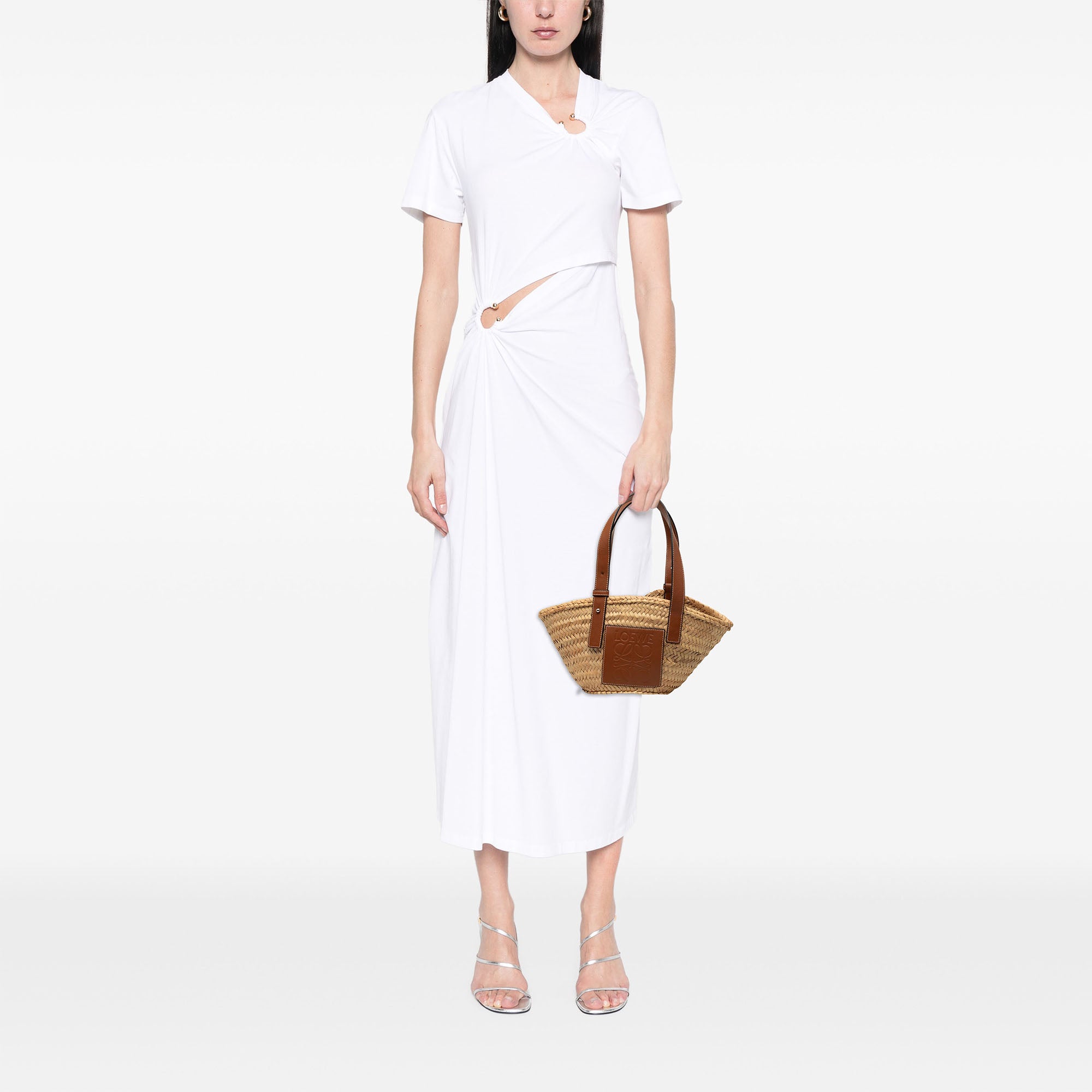Small Raffia Anagram Basket Tote - Image 7