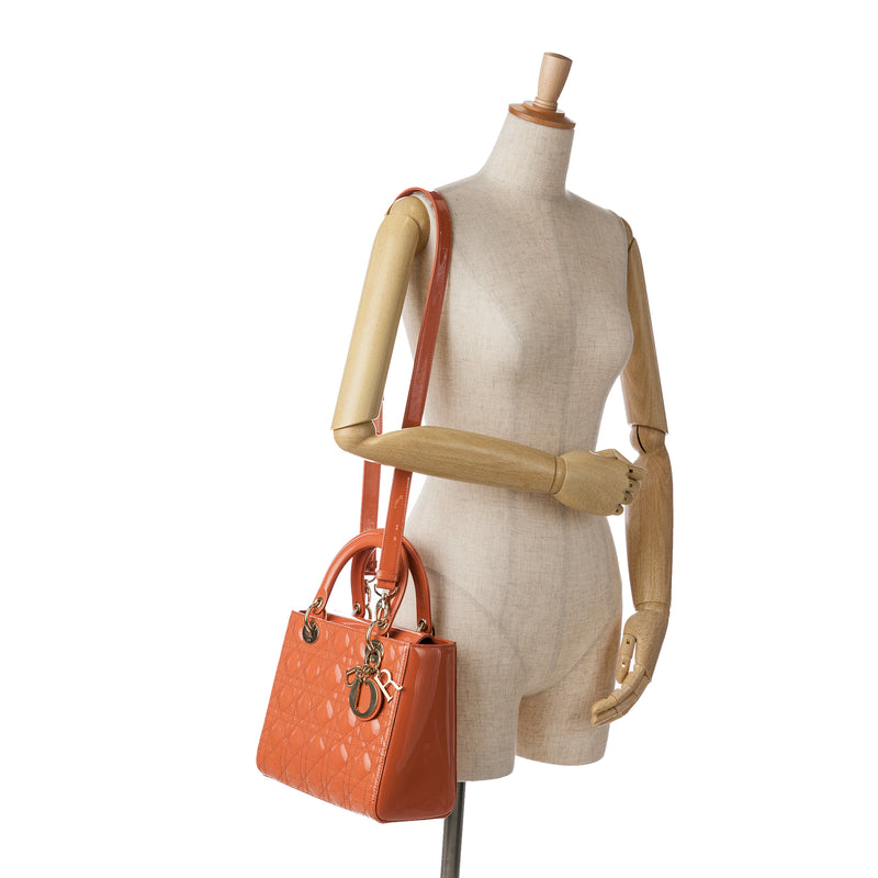 Medium Patent Cannage Lady Dior - Image 9