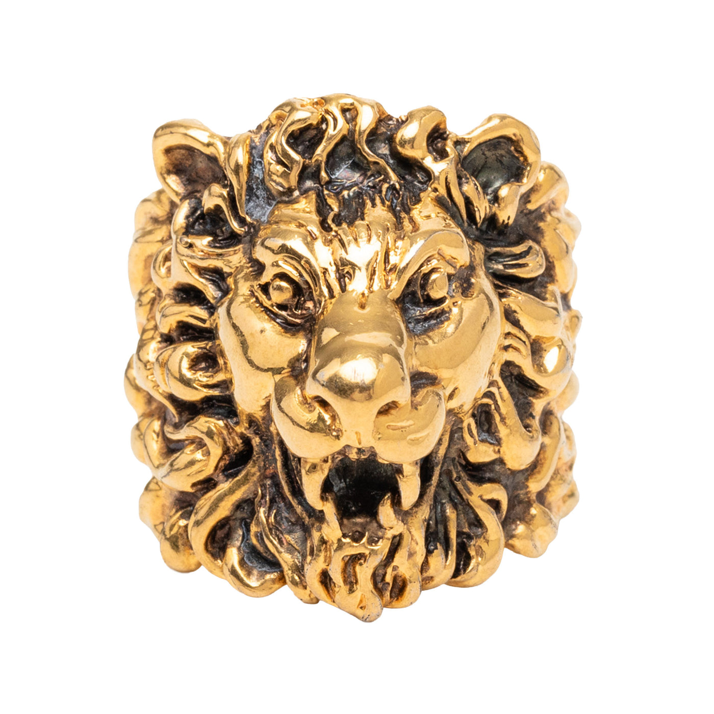 Gold Plated Lion Head Ring - Image 1