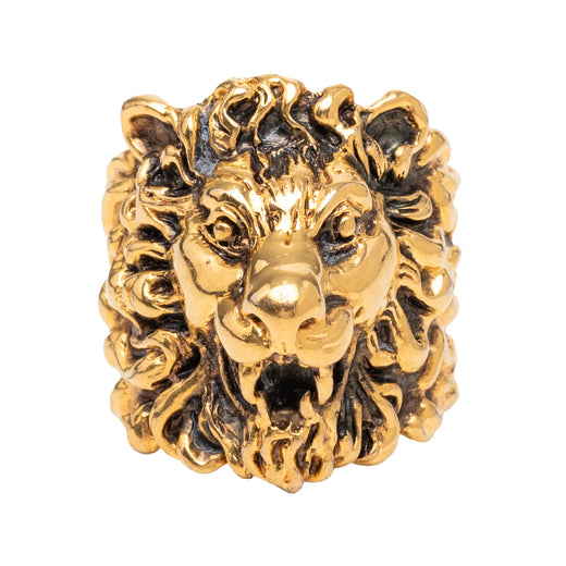 Gold Plated Lion Head Ring - Image 1