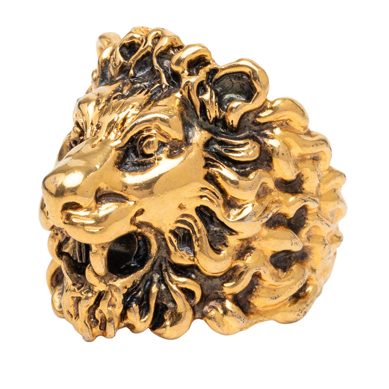 Gold Plated Lion Head Ring - Image 2