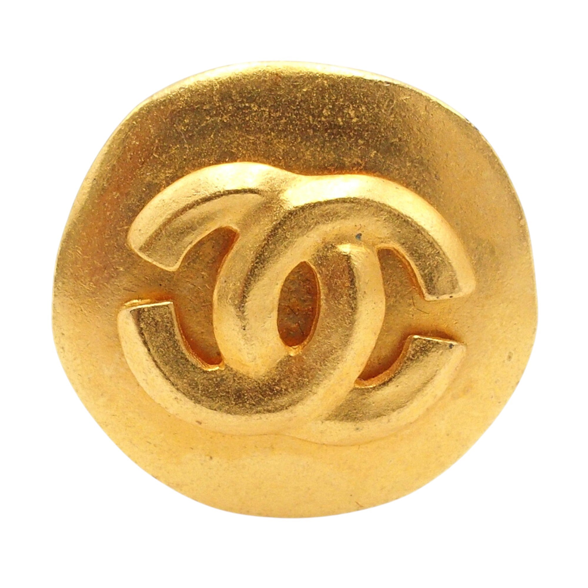 CC Gold Plated Round Clip On Earrings - Image 2