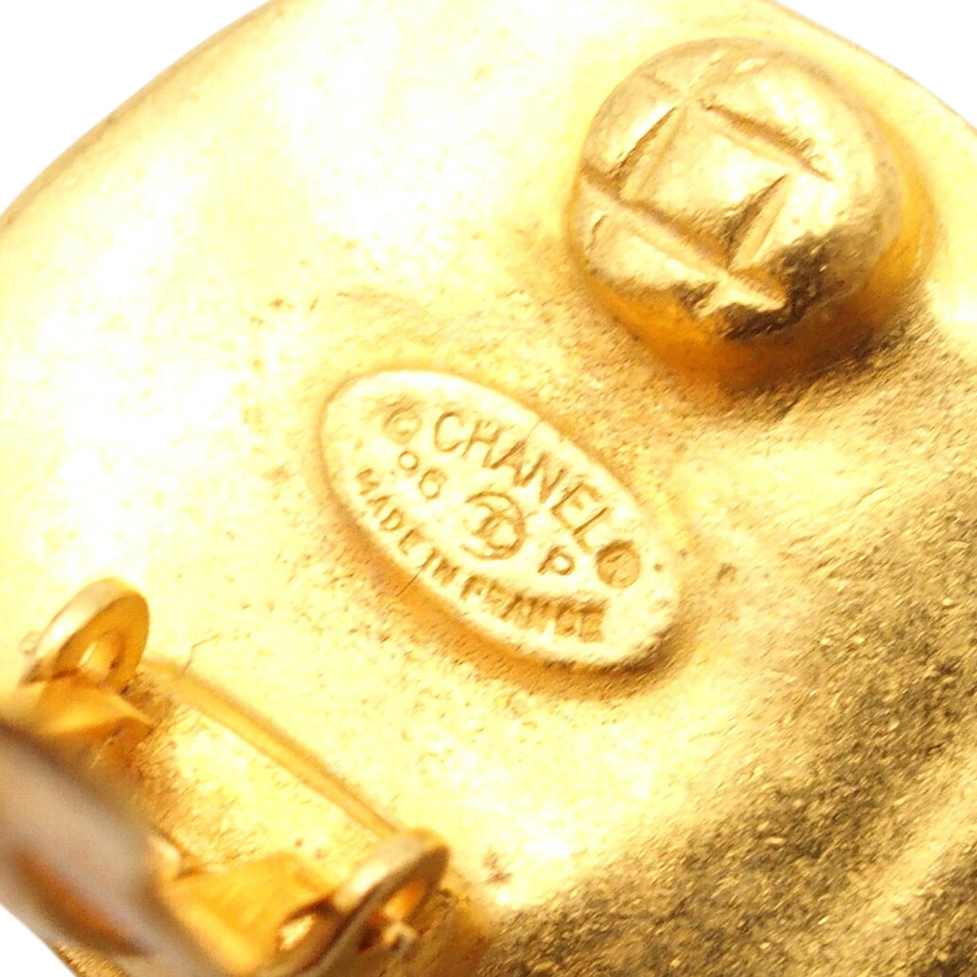 CC Gold Plated Round Clip On Earrings - Image 5
