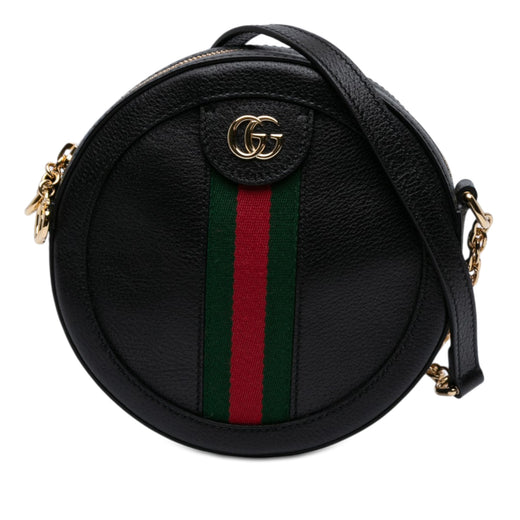Mini Leather Ophidia Round Crossbody - Image 1