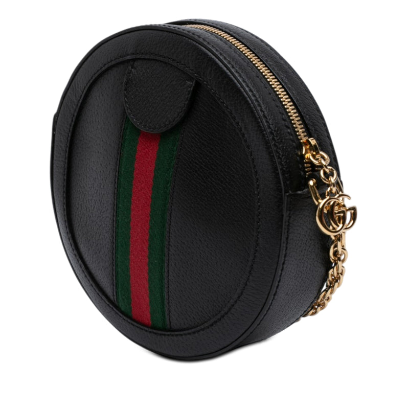 Mini Leather Ophidia Round Crossbody - Image 2