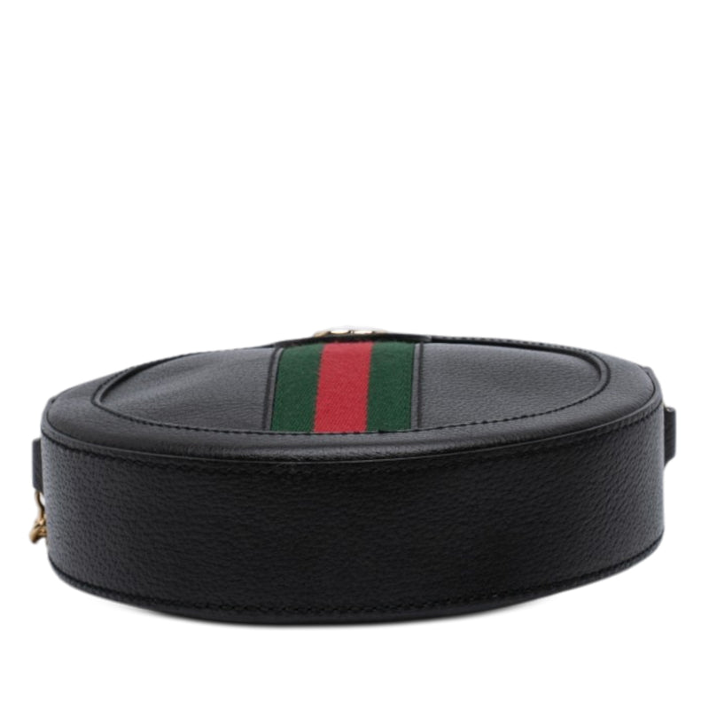 Mini Leather Ophidia Round Crossbody - Image 3