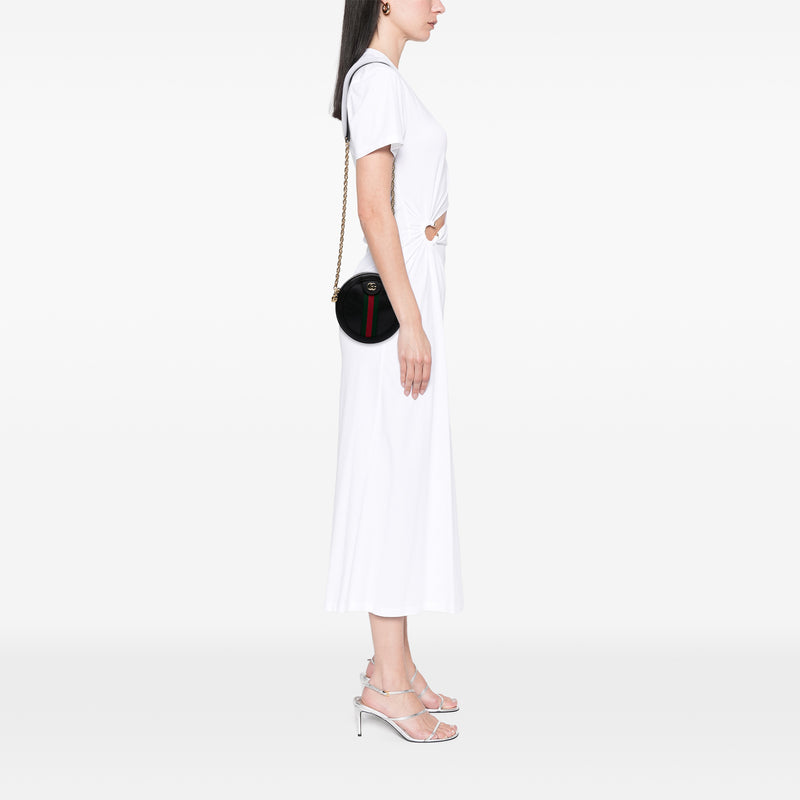 Mini Leather Ophidia Round Crossbody - Image 8