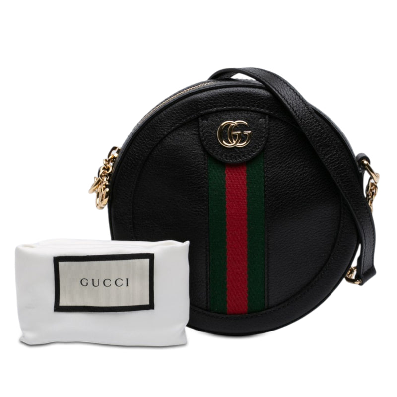 Mini Leather Ophidia Round Crossbody - Image 9