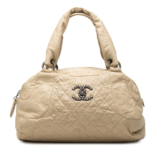 CC Quilted Aged Calfskin Coco Rider Bowling Bag - Image 1
