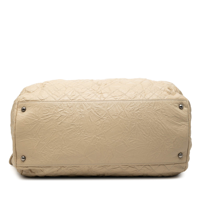 CC Quilted Aged Calfskin Coco Rider Bowling Bag - Image 3