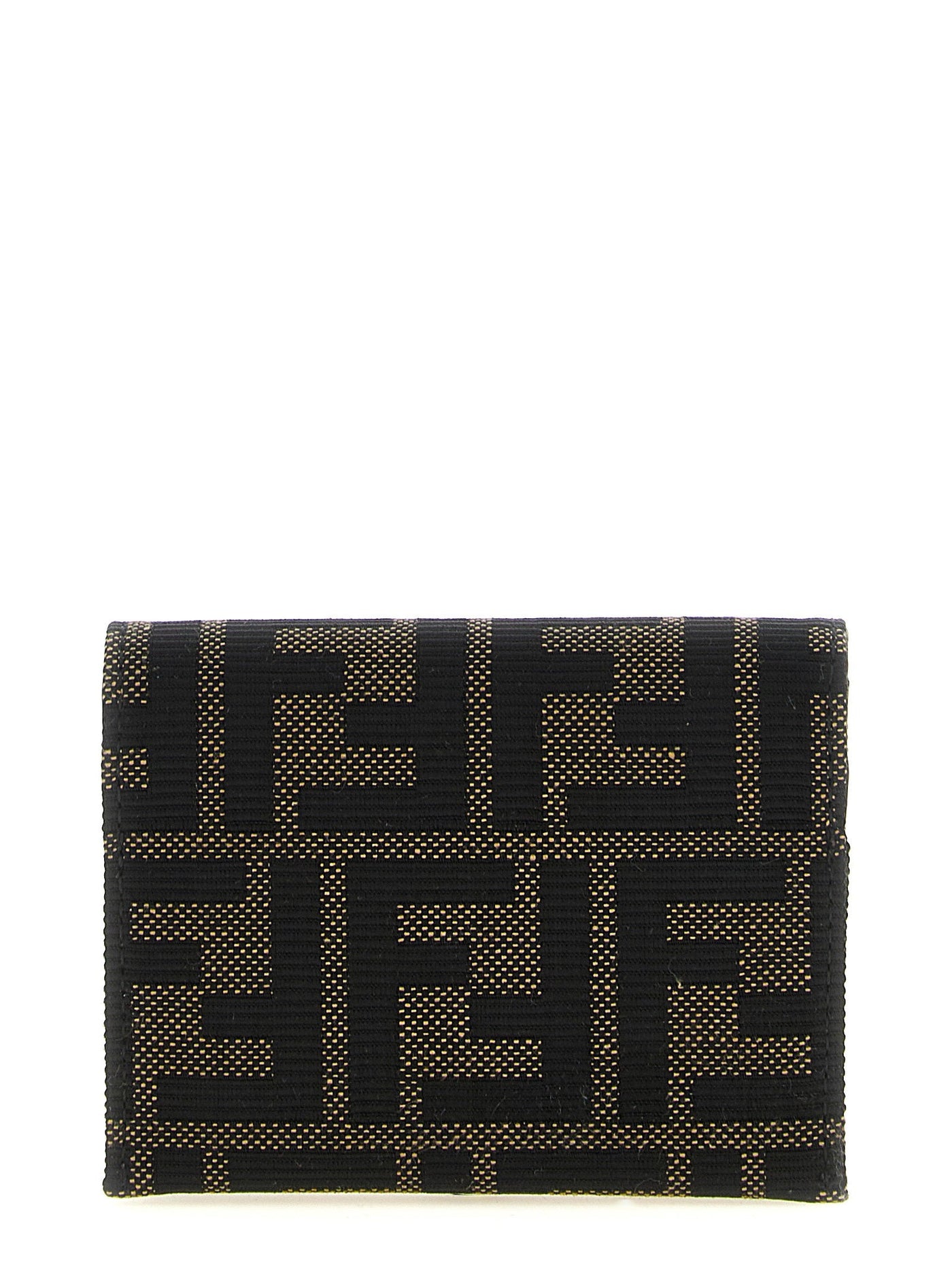 Fendi Ff Zucca Jacquard Card Case — Black Fabric Cases